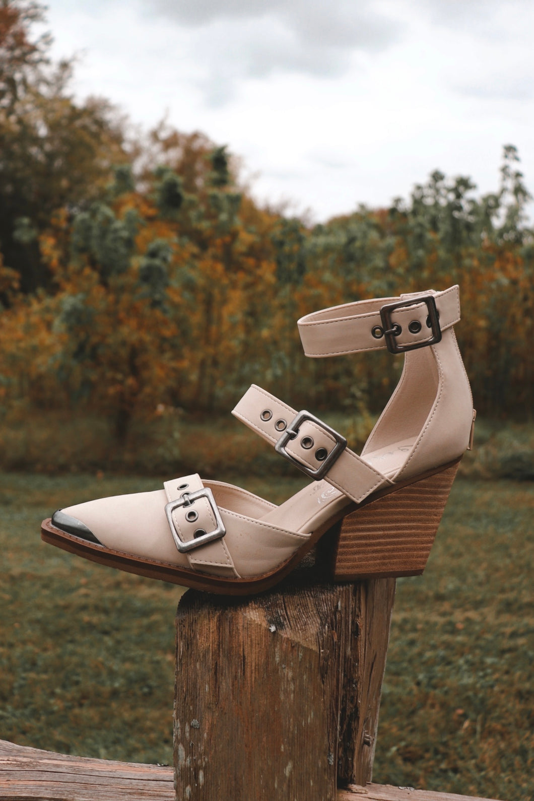Cream Irina Buckle Shoes