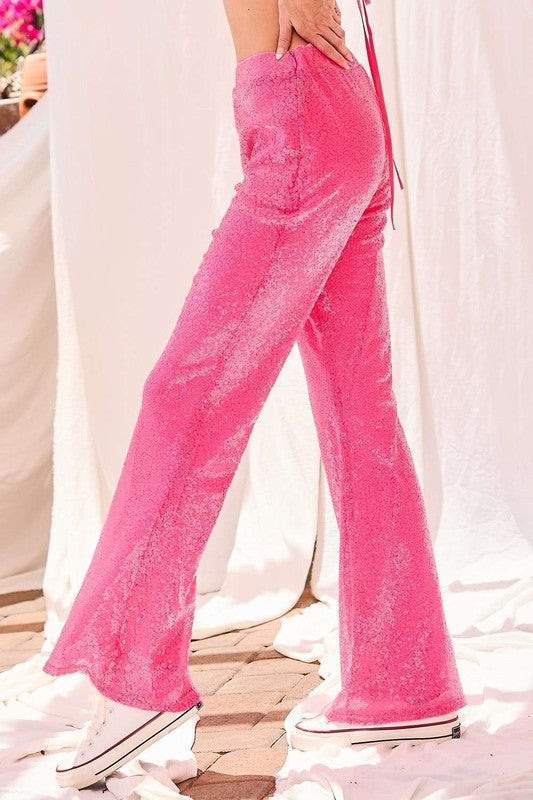 Neon Pink Sequin Pants – Lovayla Boutique