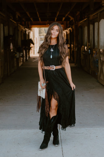 Black Lace Maxi Dress