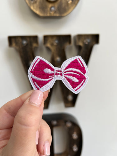 Pink & White Bow Patch