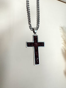 Twister MNS Leather Cross Necklace