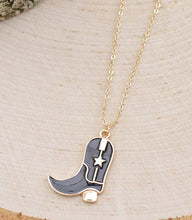Load image into Gallery viewer, Gold Chain Boot Necklace