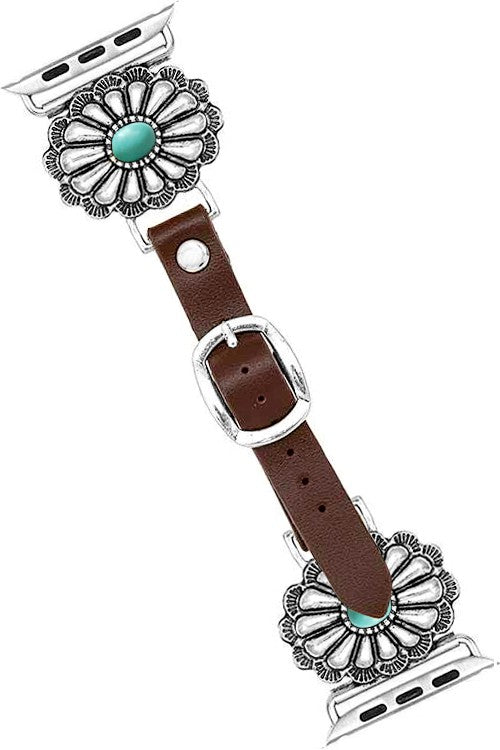 White Flower Concho Watch Band