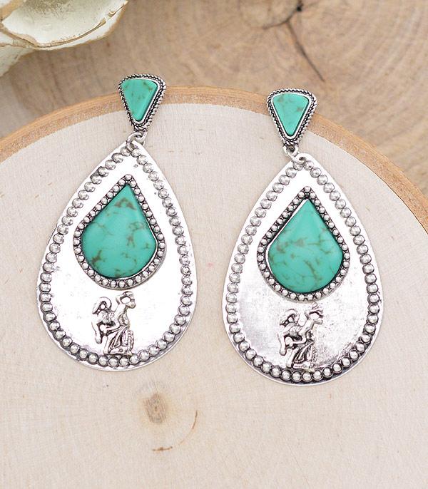 Turquoise Rodeo Drop Earrings