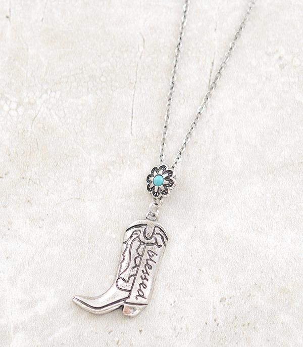 Blessed Boot Pendant Necklace