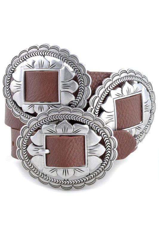 Oval Floral Concho Belt