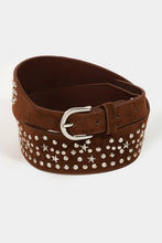 Load image into Gallery viewer, Metallic Stars Faux Leather Belt