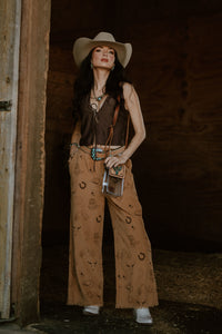 Western Corduroy Wide Leg Pant