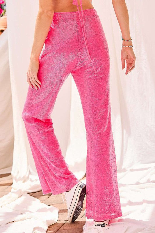 Neon Pink Sequin Pants – Lovayla Boutique