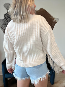 Hazel Fringed Sleeve Sweater