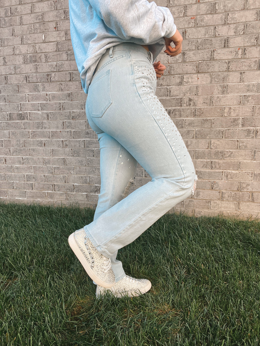 Willa Rhinestone Denim Jeans