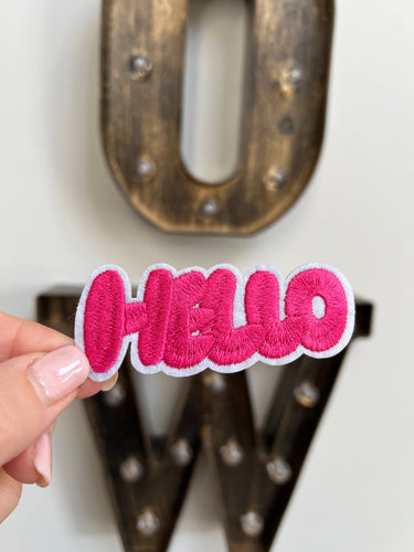 Pink HELLO Patch