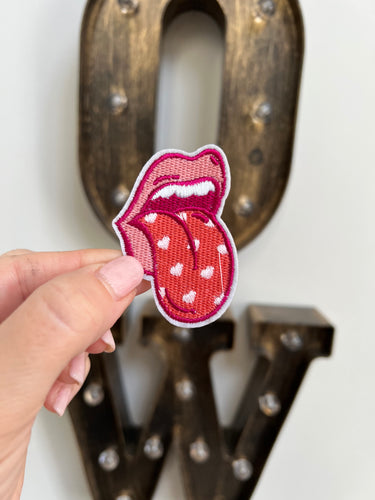 Tongue with Hearts Patch