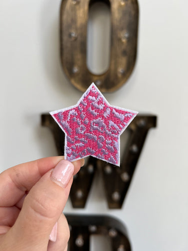 Pink & Purple Cheetah Star Patch