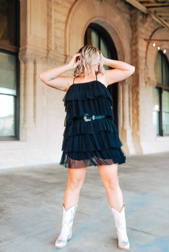 Black Ruffled Tulle Dress