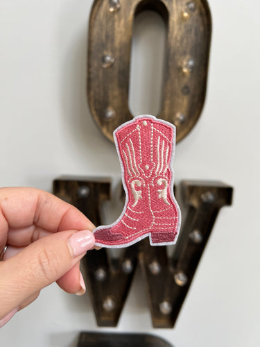 Pink Cowgirl Boot Patch