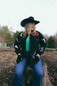 Western Embroidered Sherpa Jacket