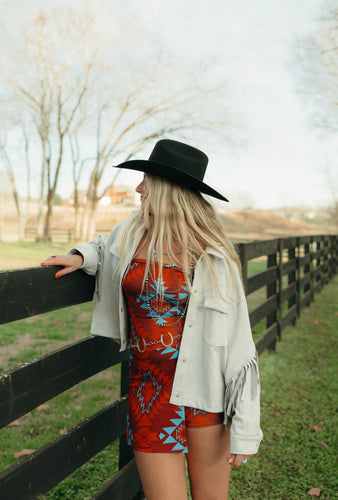 Silver Suede Fringe Jacket