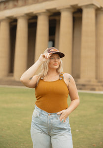 Ribbed Western Buckle Bodysuit