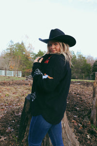 Western Embroidered Sherpa Jacket