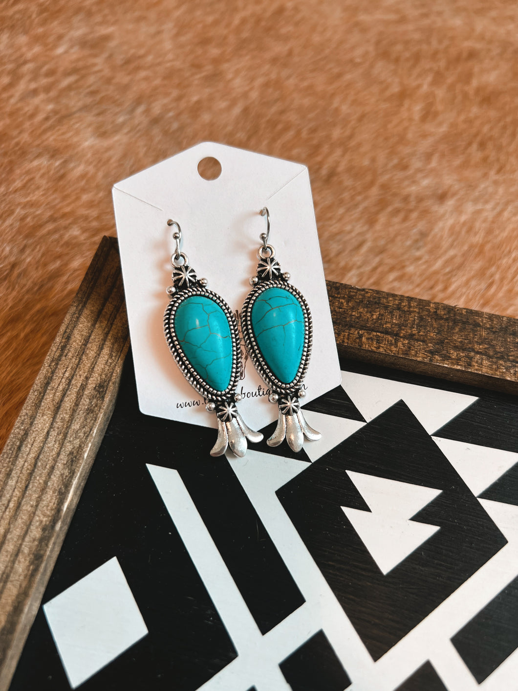 Western Turquoise Drop Earrings