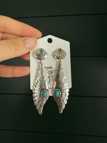 Turquoise Wing Drop Earrings