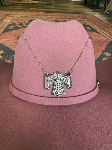 Pink Stone Thunderbird Necklace