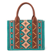 Load image into Gallery viewer, Turquoise Retro Wrangler Tote