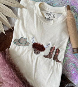 Boho Western Embroidered T-Shirt