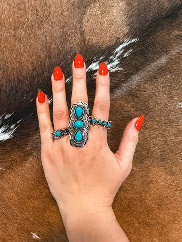 Three Stone Turquoise Ring