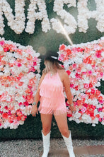 Load image into Gallery viewer, Pink Fringe Romper