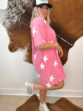 Load image into Gallery viewer, Hot Pink Star T-Shirt Dress