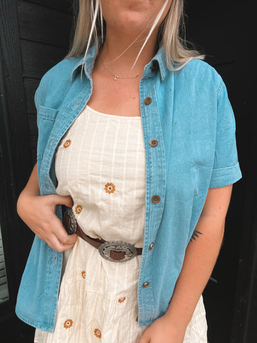 Denim Button Up Top