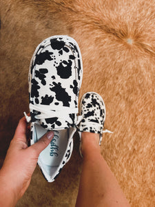 Cow Print Slip on Shoes