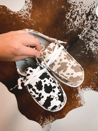 Cow Print Slip on Shoes