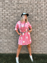 Load image into Gallery viewer, Hot Pink Star T-Shirt Dress