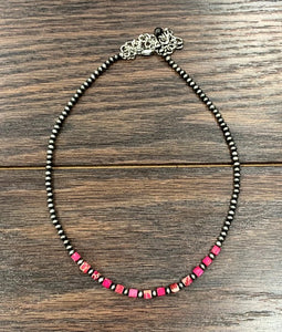 Pink Gemstone Navajo Necklace