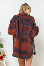 Load image into Gallery viewer, Rust Aztec Oversized Shacket