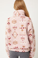 Load image into Gallery viewer, Mauve Aztec Sherpa Jacket
