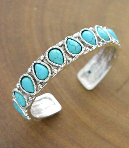 Turquoise Semi Stone Cuff Bracelet