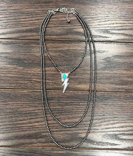 Bolt Natural Turquoise Pendant Necklace