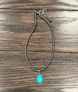 Natural Turquoise Pendant Necklace