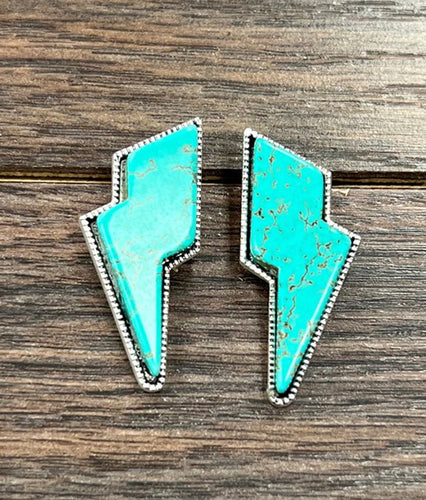 Turquoise Bolt Post Earrings