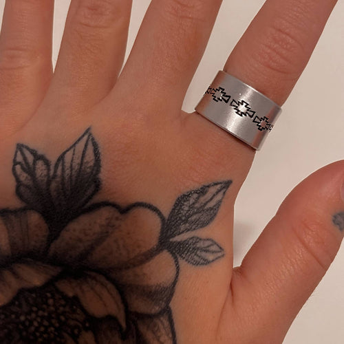 Simple Aztec Stamped Ring