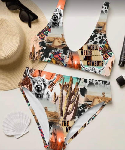 Cowgirl Two Piece Swim Suit