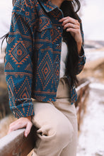 Load image into Gallery viewer, Teal Aztec Corduroy Jacket