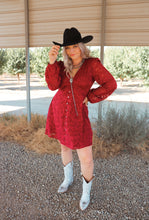 Load image into Gallery viewer, Empire Lace Maroon Dress