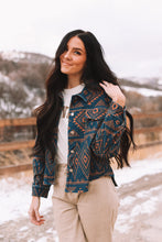 Load image into Gallery viewer, Teal Aztec Corduroy Jacket