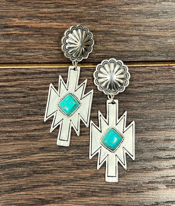 Aztec Turquoise Earrings