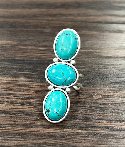 Turquoise Stone Adjustable Ring